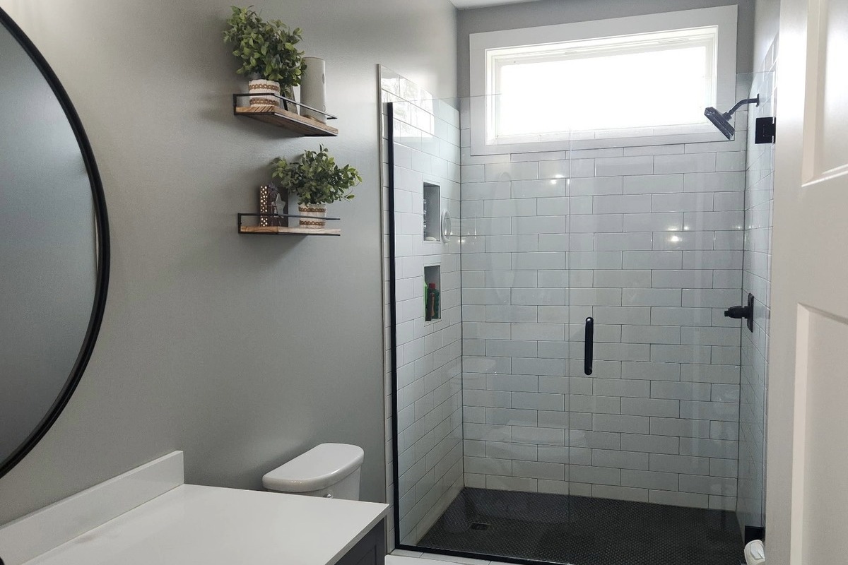Bathroom featuring a glass shower enclosure
